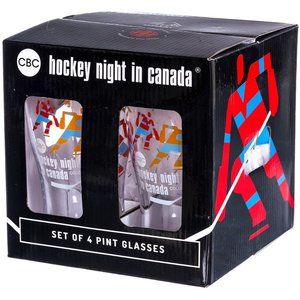 NEW CBC Hockey Night in Canada Set of 4 Pint Glasses